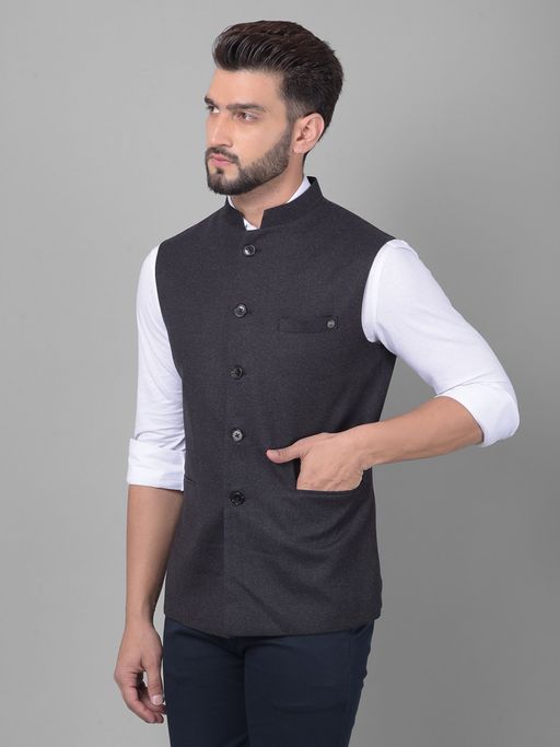 CRIMSOUNE CLUB Men Black Waistcoat