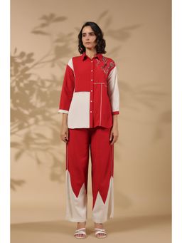 STIL-O-STITCH - Red Colour Co-Ord Set