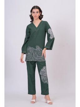 STIL-O-STITCH - Green Colour Co-Ord Set
