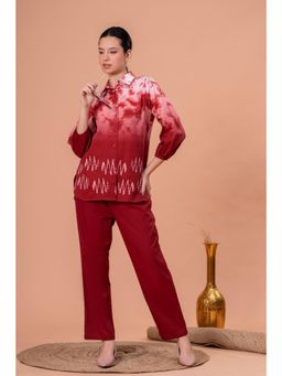 STIL-O-STITCH - Red Colour Co-Ord Set
