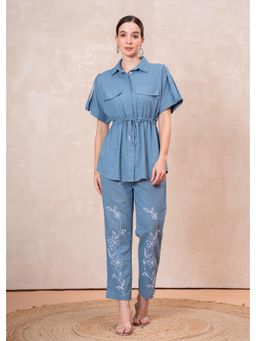 STIL-O-STITCH - Blue Colour Co-Ord Set