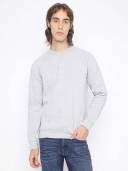 Guess - Men Grey Solid Sweatshirt
