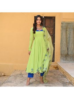 Urbanstree - Prakriti Green Anarkali (Set of 3)