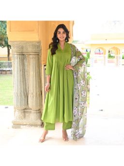 Urbanstree - Lush Green Anarkali (Set of 3)