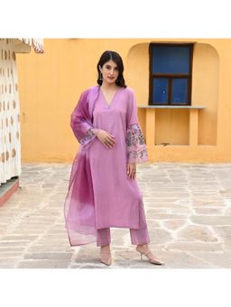 Urbanstree - Guldasta Lavender Kurta (Set of 3)