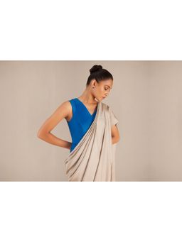 AMPM - Beige Naziha Pre-Draped Saree without Blouse