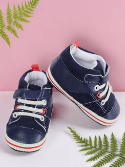 Baby Moo - Casual Navy Blue Velcro Booties