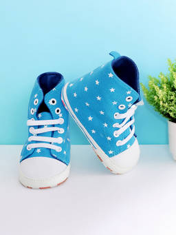 Baby Moo - Starry Blue High Top Booties