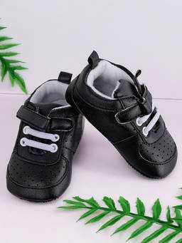 Baby Moo - Black Velcro Booties