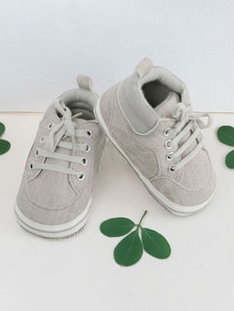 Baby Moo - Textured Grey Lace Up Sneakers