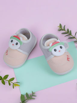 Baby Moo - Persian Kitty Soft Sole Anti-Slip Ballerinas - Peach