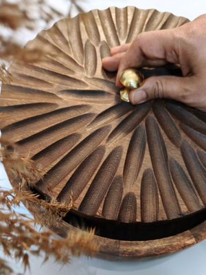 Buy Akira Furnishings Rustic 10-Inch Roti Box In Mango Wood ...