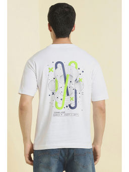 Allen Solly - Men White Graphic Print Crew Neck T-shirt