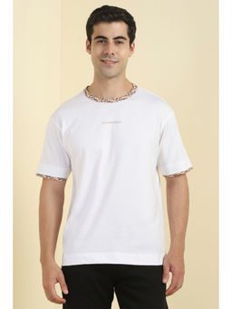 Allen Solly - Men White Solid Crew Neck T-shirt
