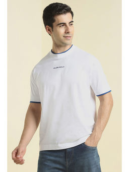 Allen Solly - Men White Solid Crew Neck T-shirt