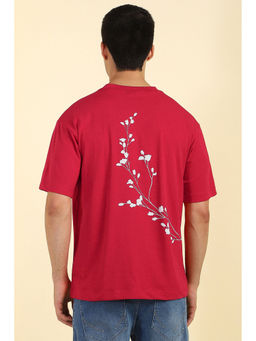Allen Solly - Men Red Floral Print Crew Neck T-shirt
