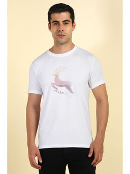 Allen Solly - Men White Graphic Print Crew Neck T-shirt