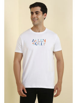 Allen Solly - Men White Solid Crew Neck T-shirt