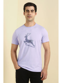 Allen Solly - Men Lavender Graphic Print Crew Neck T-shirt
