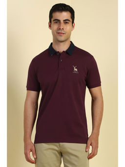 Allen Solly - Men Maroon Polo Neck T-shirt