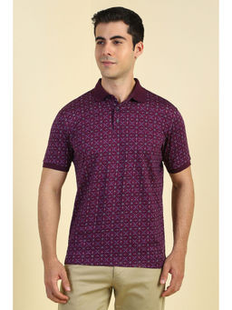 Allen Solly - Men Purple Print Polo Neck T-shirt
