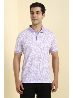 Allen Solly - Men Lavender Print Polo Neck T-shirt
