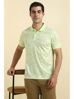 Allen Solly - Men Green Print Polo Neck T-shirt