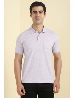 Allen Solly - Men Lavender Polo Neck Printed T-shirt