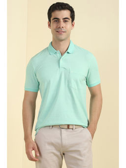 Allen Solly - Men Sea Green Polo Neck Printed T-shirt