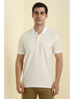 Allen Solly - Men Beige Print Polo Neck T-shirt