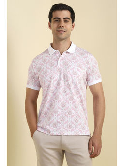 Allen Solly - Men Pink Print Polo Neck T-shirt