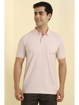 Allen Solly - Men Light Pink Print Polo Neck T-shirt