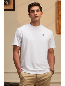 Peter England - Men White Graphic Print Crew Neck T-shirt