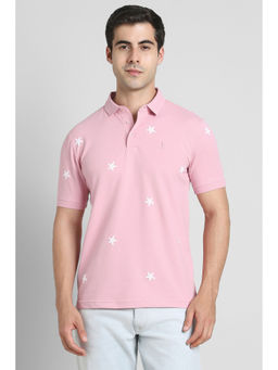 Simon Carter - Men Pink Printed Polo T-shirt