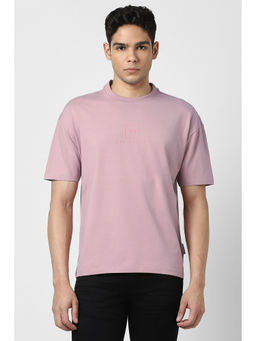 Van Heusen - Men Pink Solid Crew Neck T-shirt