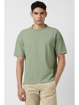 Van Heusen - Men Green Solid Crew Neck T-shirt