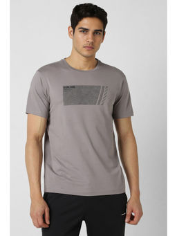 Van Heusen - Men Grey Graphic Print Crew Neck T-shirt