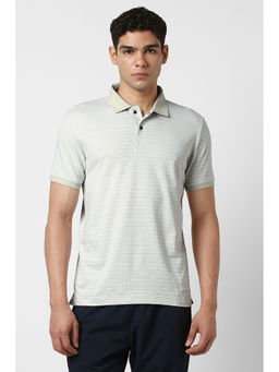 Van Heusen - Men Grey Stripes Polo Neck T-shirt