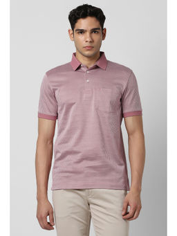 Van Heusen - Men Pink Print Polo Neck T-shirt