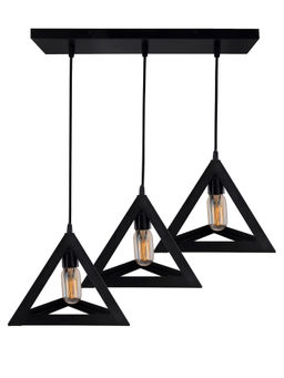 Homesake - Linear Chandelier Triangle 6 Inch Black Pendant