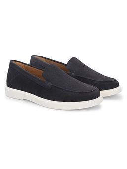 Delize - Men Navy Blue Suede Slip-On Loafers
