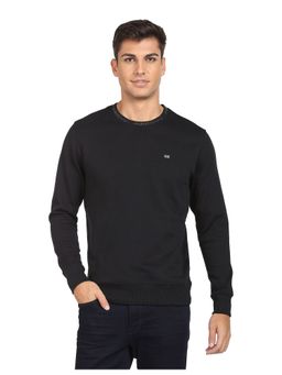 Arrow - Sports Men Black Crew Neck Solid Sweatshirt