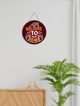 Art Vibes - Red Wooden Wall Hanging for Home Decoration