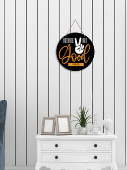 Art Vibes - Black Wooden Wall Hanging for Home Decoration