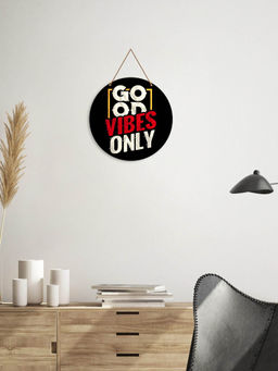 Art Vibes - Black Wooden Wall Hanging for Home Decoration