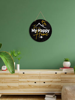 Art Vibes - Black Wooden Wall Hanging for Home Decoration