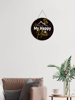 Art Vibes - Black Wooden Wall Hanging for Home Decoration