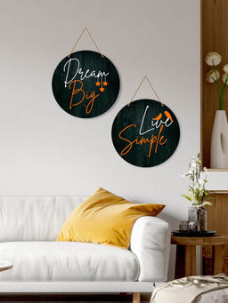 Art Vibes - Black Decorative Wooden Wall Hanging for Home