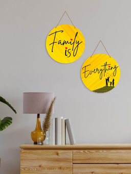 Art Vibes - Yellow Decorative Wooden Wall Hanging for Home