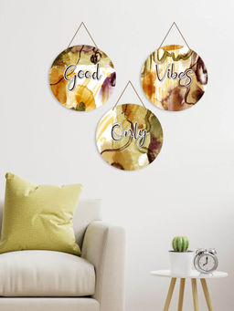 Art Vibes - MultiColour Wooden Wall Hanging for Home Decoration